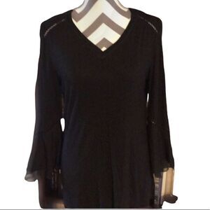 C. Oliver MEDIUM Black Top With Bell Sleeves